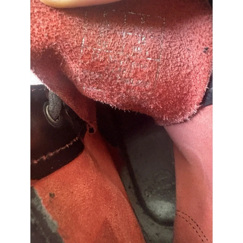 Dr. Martens Burgandy Leather Lace-Up Combat Ankle Boots Round Toe Mens 9 Wom 10
